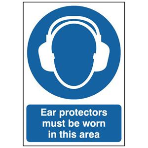 150x125mm Ear Protectors Must Be Worn In This Area Must Be Worn - Rigid